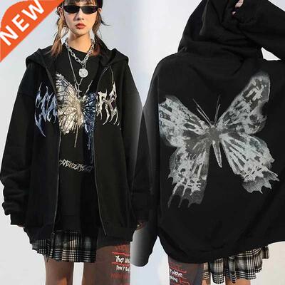Hip Hop Oversize Woen Hoodies Autun Streetwear Butterf P