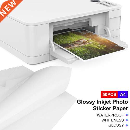 50Pcs A4 Sticker Photo Paper Inkjet Printer Label Sheets Wa