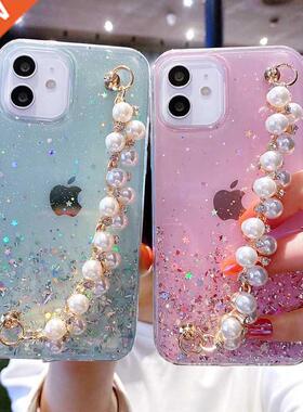 Soft Pearl Bracelet Phone Case For iPhone 11 12 13 Pro Max X