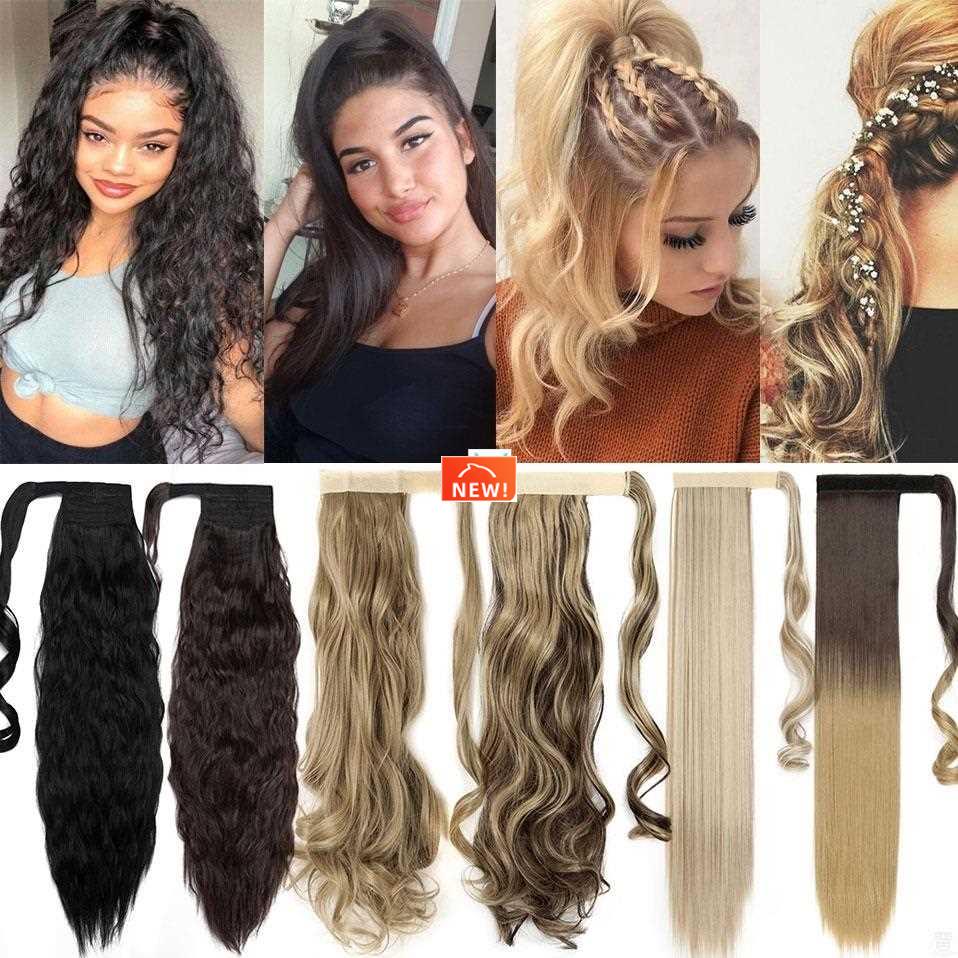 30colors clip in ponytail hair extension synthetic false hai
