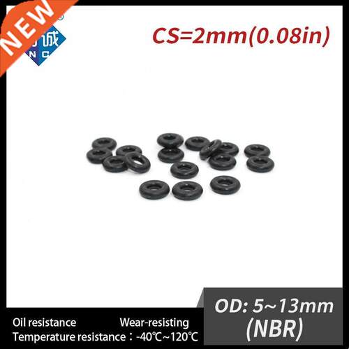 20PCS/Lot Nitrile Rubber Black NBR CS2mm OD5/5.5/6/6.5/7/8/8