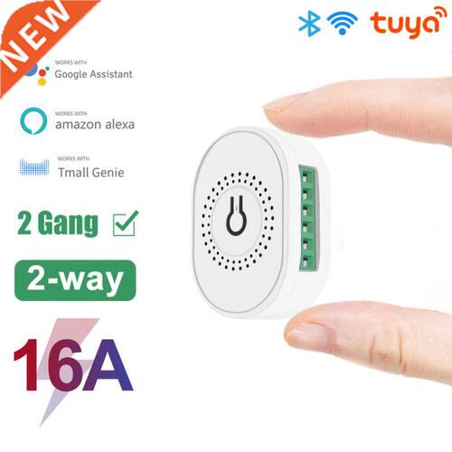 16A Mini Tuya Smart 2 gang WIFI Switch  Switch Module