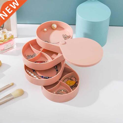 Multilayer Advanced Jewelry Boxs Rotatable Plastic Jewelry C