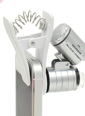 LEDs Clip Phone Microscope Magnifier MicroLens 60X Optical