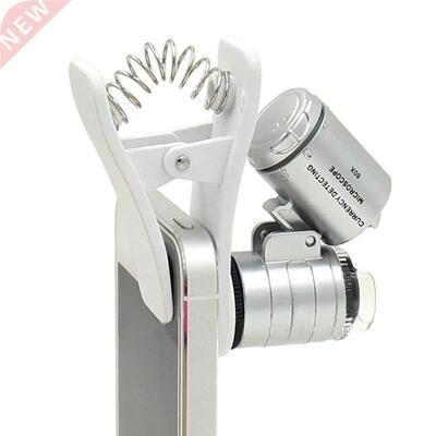 LEDs Clip Phone Microscope Magnifier MicroLens 60X Optical