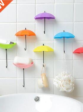3pcs/set Self-adhesive Cute Umrella Wall Mount Key Holders