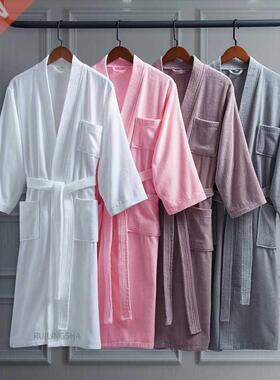 100% Cotton Long Thick Absorbent Terry Bath Robe Kimono Men