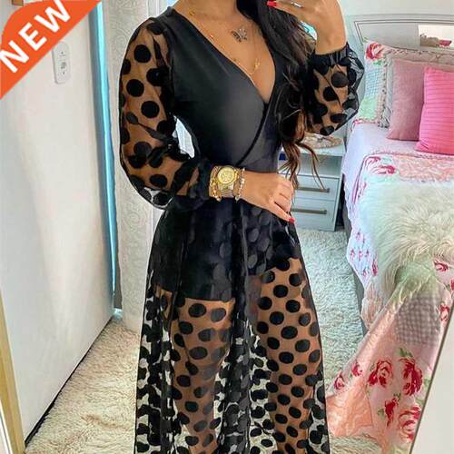 2021 Women's Clothing Spring Polkadot Print Wrap Lon