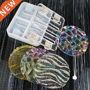 DIY Crystal Epoxy Round Coaster Molds Glue Square Silicone