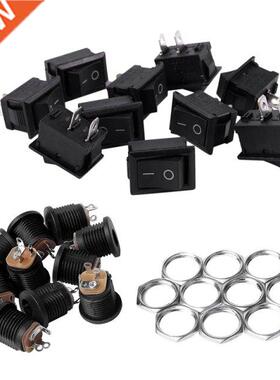 10 Pcs Ac 6A/250V 10A/125V 2 Solder Lug Rocker Switch & 10 P