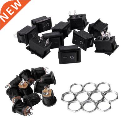 10 Pcs Ac 6A/250V 10A/125V 2 Solder Lug Rocker Switch & 10 P
