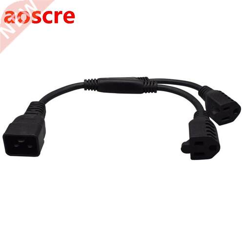 C20-2X5-15R 1 in 2 IEC320 C20 Male to 2X5-15R Female Y Type