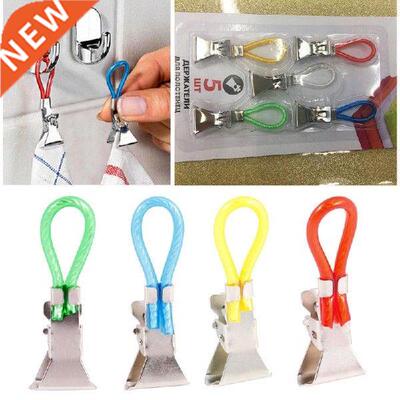 5PCS Tea Towel Hanging Clips Hand Towel Hanger Clip On Hook