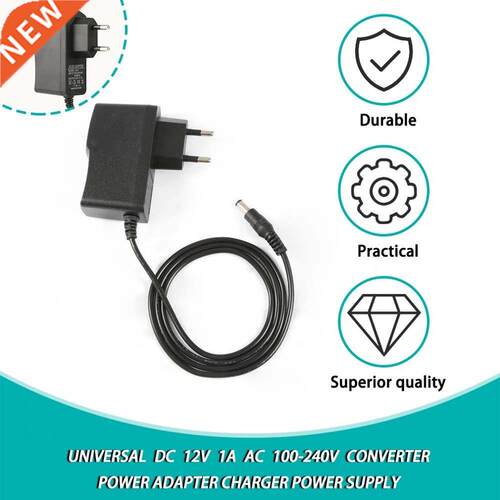 Universal DC 12V 1A AC 100-240V Converter Power Adapter Char