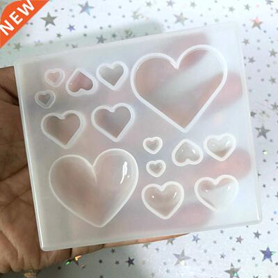 Kawaii Resin Heart Cabochon Silicone Molds  Dried Flowers