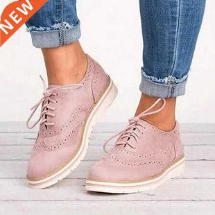 Fashion Oxford Flat Shoes Woman Casual Platform Shoes Lace U