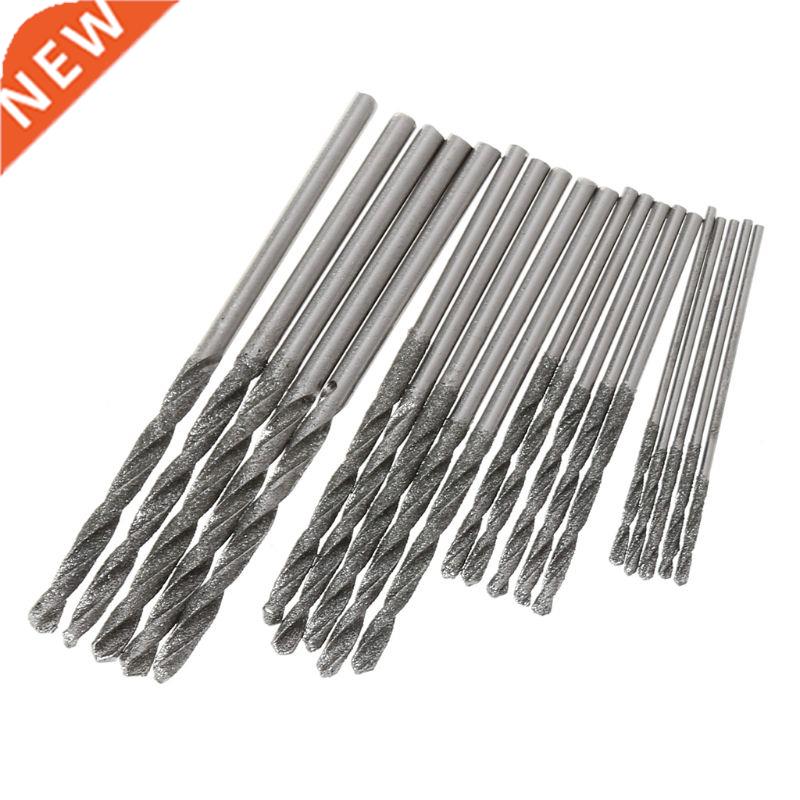 20Pcs 1mm 1.5mm 2mm 2.5mm Diamond Coated Twist Drill Bits Se