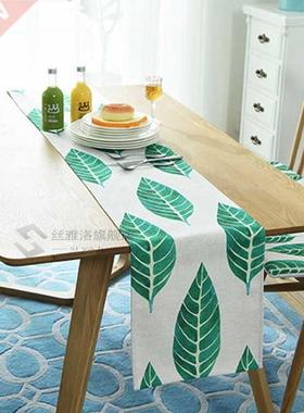 Nordic Monstera Table Runner Dining Table Mat Plant Leaf Non