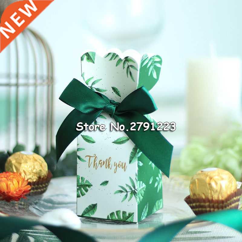30pcs Green Paper Candy Boxes Gift Bag Wedding Gift Box