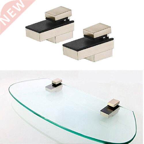 2pcs Wall Mount Glass Shelf Adjustable Wood Shelf Bracket