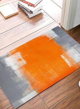 Orange Gray Abstract Texture Doormat Home Protective Floor