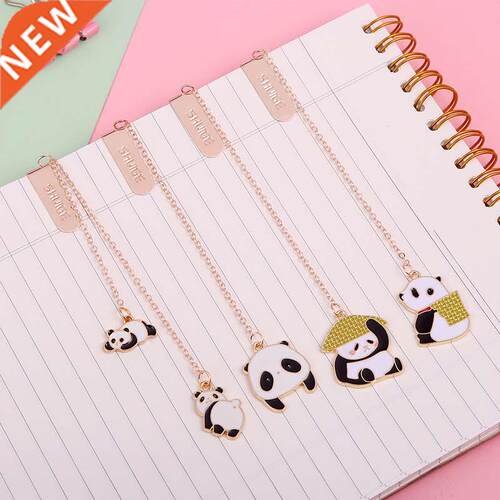 Kawaii Panda Metal Bookmarks Pendant Book Marks Creative Stu