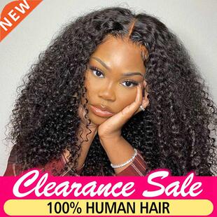 Kinky Curly Wig Human Hair Curly Human Hair Wig Lace Front H