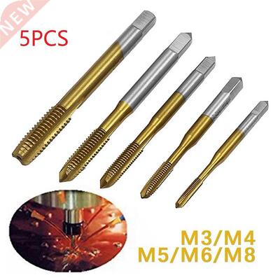 5pcs HSS Titanium Machine Tap Drill M-M8 Spiral Point Threa