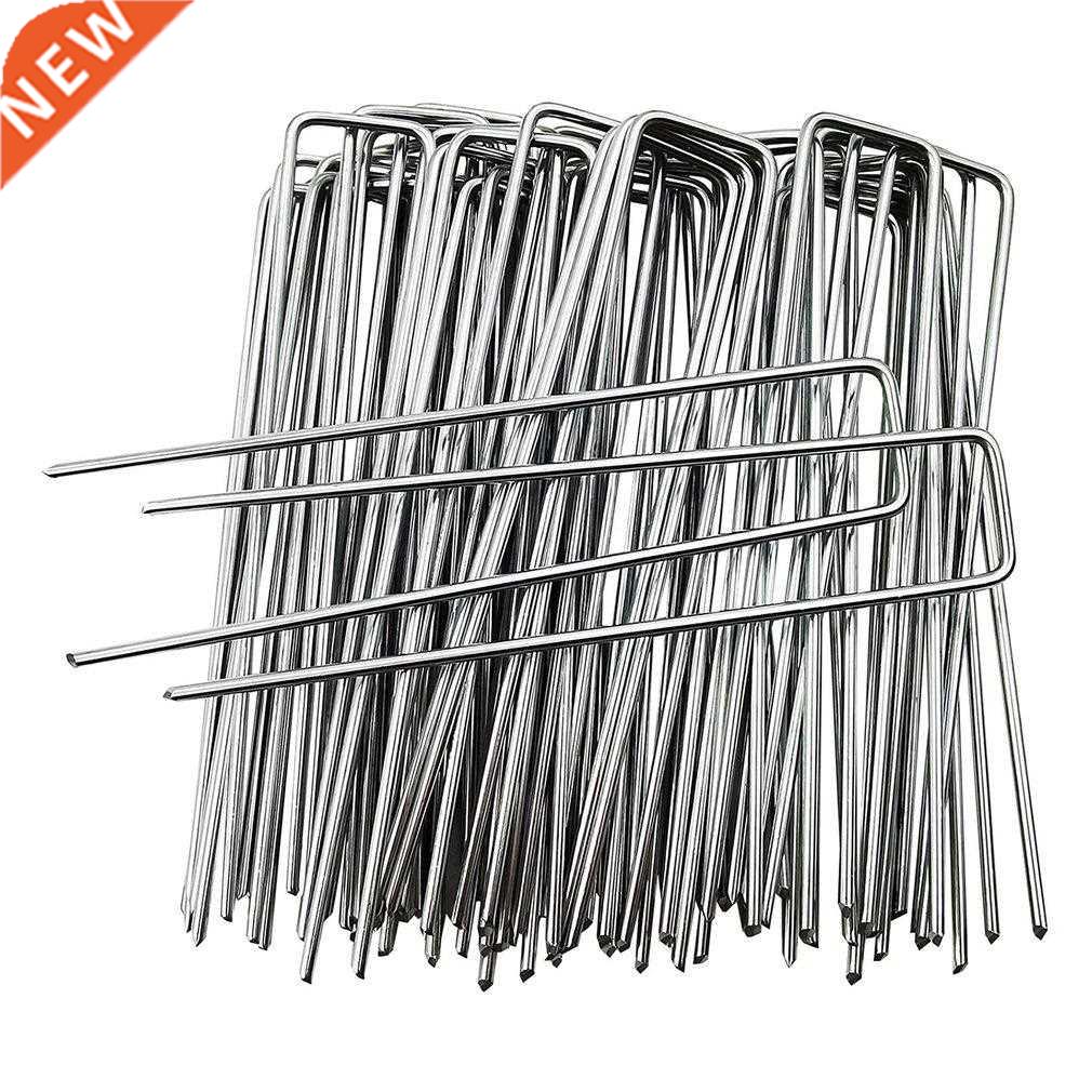 10pcs U Shape Gauge Galvanized Steel Gden Stakes Staple Se