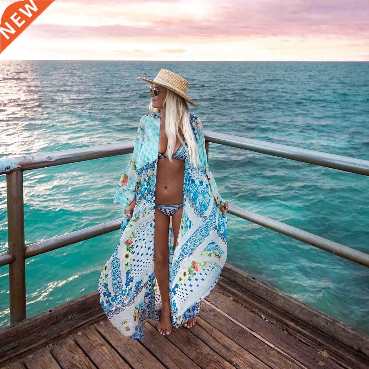 Hot fashion Summer Women Long Beach Dress Swimwear Chiffon C图片