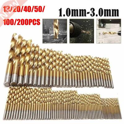 200/100/50/40/20/10Pcs Round Handle HSS Twist Drill Woodwork