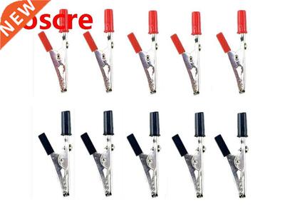 10pcs/lot Insulated Crocodile Clips Plastic Handle Cable Lea
