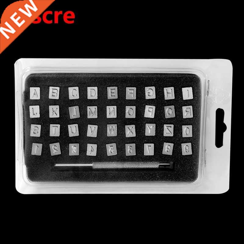 36Pcs/Set Alphabet Letter Leather Staper Set 3/6 Steel