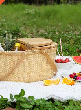 Garden Picnic Basket Supermarket Rattan Basket Shopping