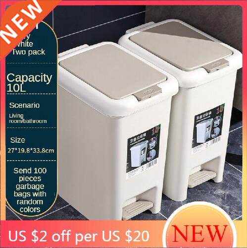 Bathroom Garbage Trash Can Large Modern Home Office Plastic
