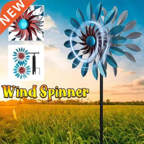 Decorative Wind Spinners Wrought Iron Painted Butterfly Flow