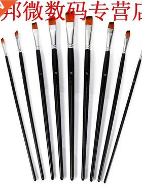 9Pcs Nylon Oblique Flat Tipped Paint Brushes Set Inclined Pl