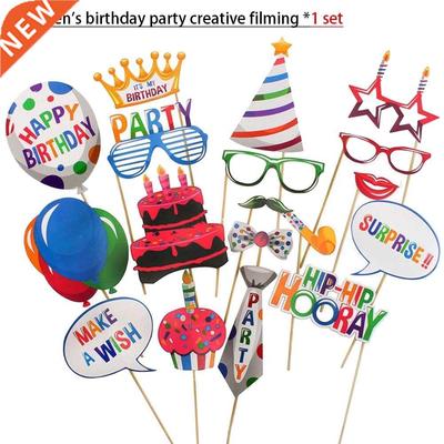18pcs Photobooth Moustache Party Dress Up Photography Kit Ba