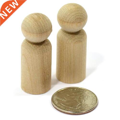 10pcs/Set Wood Doll Unpainted Cute Family Peg Dolls Handm