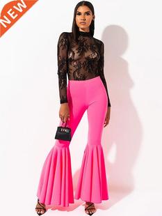 Pants Women Trousers loose Bottom Straight flares Jogging