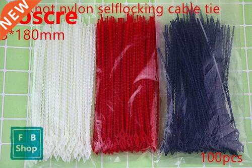 100PCS 3*180mm white red and black slipknot nylon selflocki