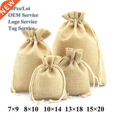 Gift Bags&Pouches 50Pcs/Lot Multi Color Natural Burlap W