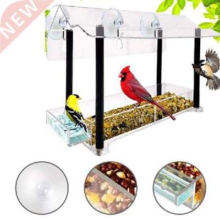 Window Acrylic Bird Feeder House Strong Suction Cups Clear