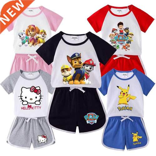 Baby Kids Sport Clothing Paw patrol Pikachu Clothes Sets for