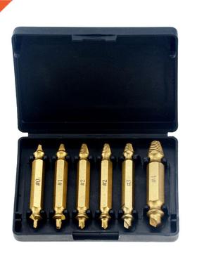 6PCS S2 Titanium Plating Damaged Screw Extractor Drill Bits
