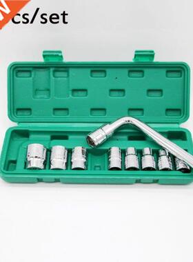 10-Piece Socket Set Mirror Chrome Plated L-Shaped Wrench Set