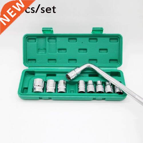 10-Piece Socket Set Mirror Chrome Plated L-Shaped Wrench Set