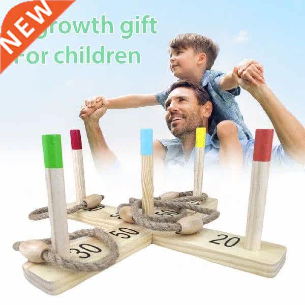 Outdoor Wooden Ring Toss Gae Set Children Toys Hand-eye