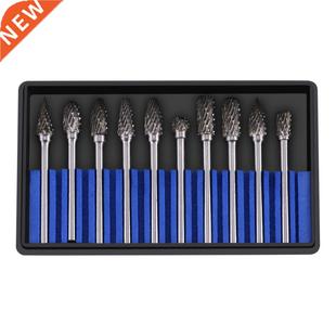 10pcs Tungsten Carbide Rotary Burrs Set 3mm Shank Rotary Fil