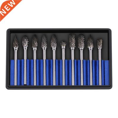 10pcs Tungsten Carbide Rotary Burrs Set 3mm Shank Rotary Fil